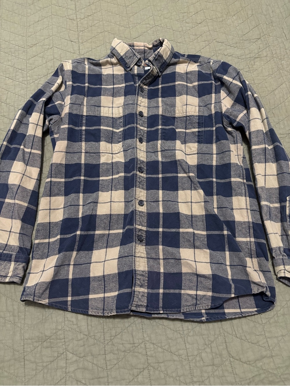 Ridgecut Men’s Medium Blue Plaid Button Front Flannel Work Shirt